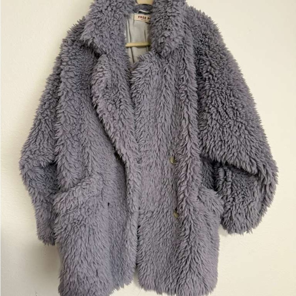 Free People Soft Gray Teddy Jacket - Picture 2 of 5
